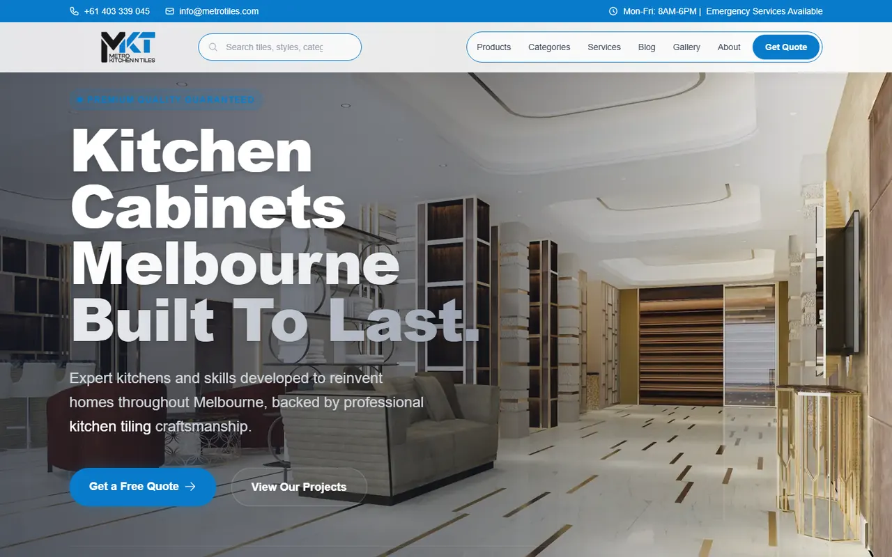 Metro Kitchen & Tiles - Project Screenshot