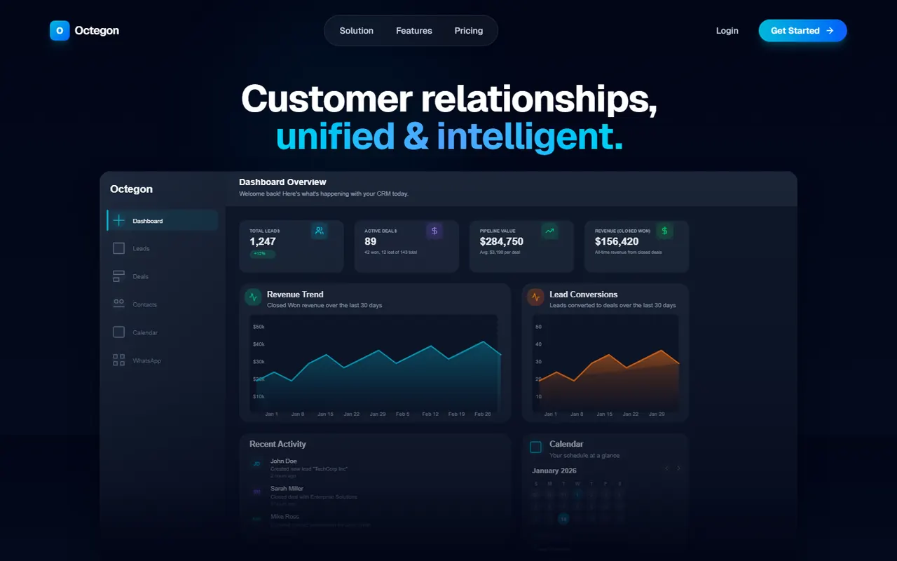 Octegon CRM - Project Screenshot